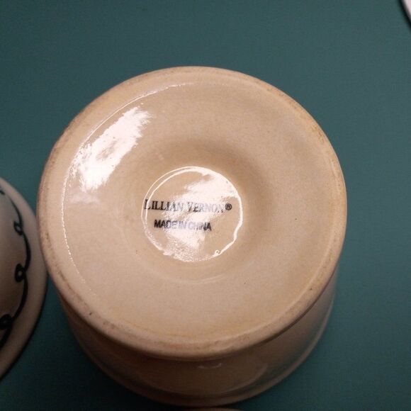 Vintage Lilliam Vernon Ceramic Footed Dessert Bowls (4) Cottagecore Ice Cream - Picture 9 of 11